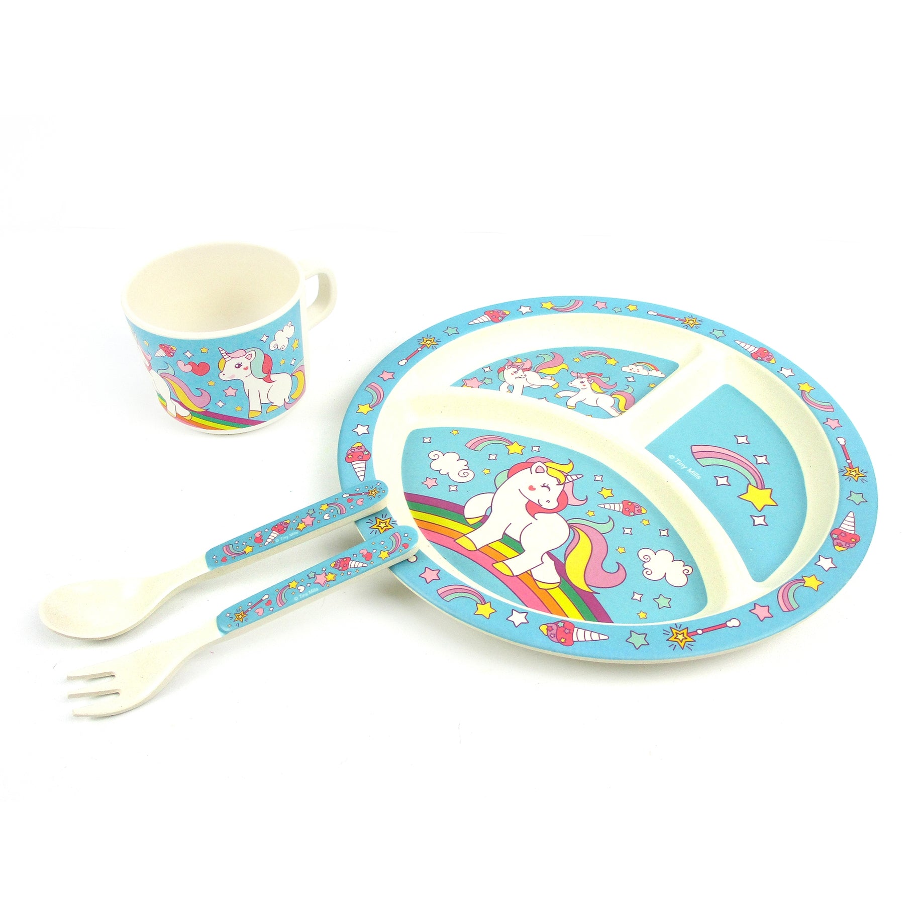 4 Pcs Plant Based Kid'S Unicorn Dinnerware Set for Gifts, Birthdays, Christmas, Holidays, Hanukkah, Easter