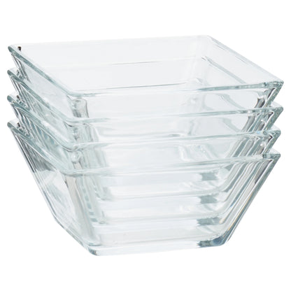 12-Piece Square Clear Glass Dinnerware Set