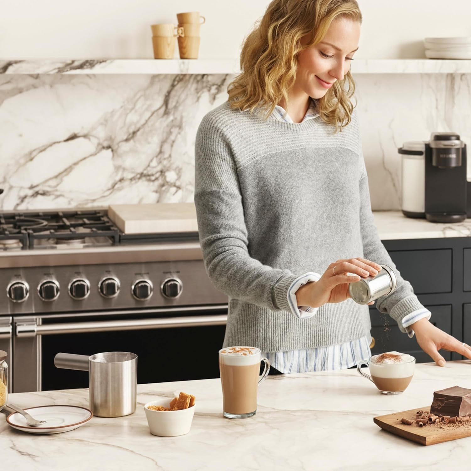 K-Cafe Single-Serve K-Cup Coffee Maker, Latte Maker and Cappuccino Maker, Comes with Dishwasher Safe Milk Frother, Coffee Shot Capability, Compatible with All  K-Cup Pods, Dark Charcoal | Dishwasher Safe Milk Frother