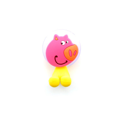 Cartoon Animal Toothbrush Holder Wall Mounted Antibacterial Tooth Brush Storage Rack with Suction Cup Bathroom Organizer