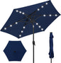 Best Choice Products 7.5Ft Solar Umbrella LED Lighted Patio Umbrella, Table Market Umbrella with Tilt and Crank, Outdoor Umbrella for Garden, Deck, Backyard, Pool and Beach - Navy Blue