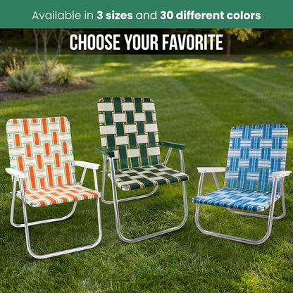 Folding Aluminum Outdoor Patio Lawn Chair | Heavy-Duty Webbed Chairs for Camping, Sports, Beach, Yard & Tailgating | Lightweight Portable | Classic - Christmas Theme