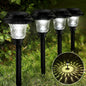 Glass Solar Lights Outdoor Waterproof, 8 Pack Super Bright Solar Pathway Lights, up to 12 Hrs Long Last Auto On/Off Garden Lights Solar Powered, Stainless Steel LED Light for Yard Landscape Cool White