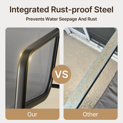 3-Piece Outdoor Bistro Furniture Set, 2-Seater Patio Conversation Chairs with Anti-Rust Metal Frame, Gray