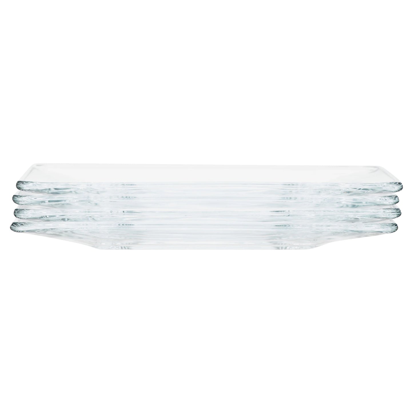 12-Piece Square Clear Glass Dinnerware Set