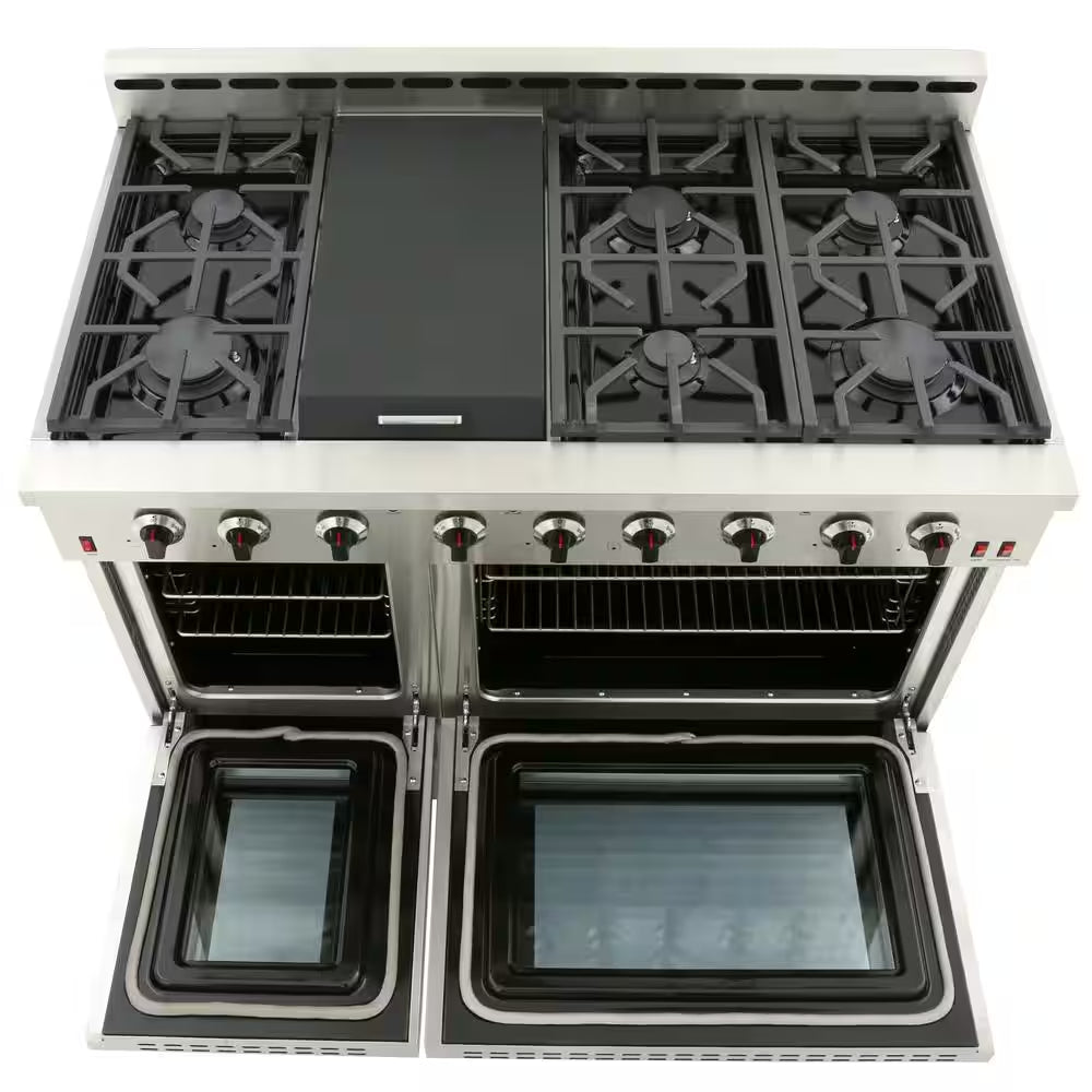 Entree 48 In. 7.2 Cu. Ft. Professional Style Gas Range with Convection Oven in Stainless Steel