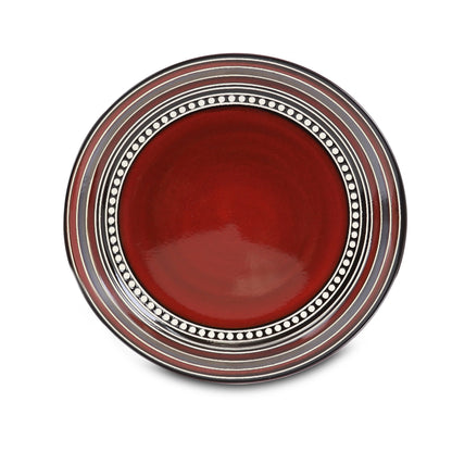 Gibson Elite Café Versailles 16 Piece Double Bowl Dinnerware Set - Red