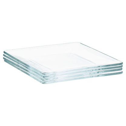 12-Piece Square Clear Glass Dinnerware Set