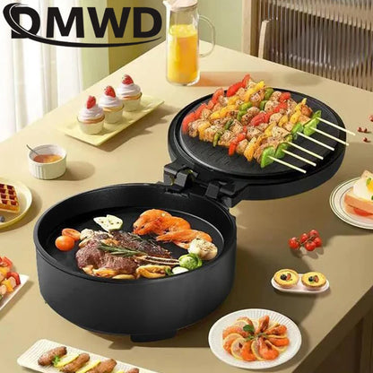 Multifunction Electric Hot Pot Cooking Skillet Barbecue Machine Crepe Maker Pancake Pizza Baking Pan BBQ Steak Frying Grill