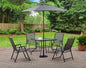 Albany Lane 6-Piece Steel Outdoor Patio Dining Set with Umbrella, Black