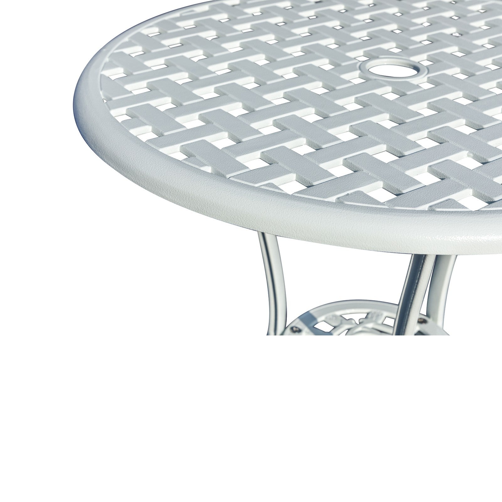 3 Pcs Bistro Set White Table 2 Chairs Outdoor Patio Furniture Weather Resistant