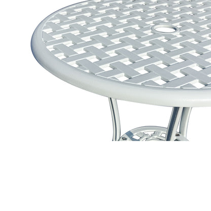 3 Pcs Bistro Set White Table 2 Chairs Outdoor Patio Furniture Weather Resistant