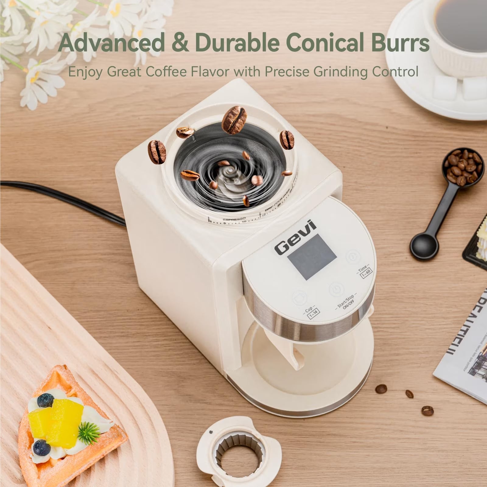20 Bar Espresso Machine & Burr Grinder Combo, 35 Precise Grind Settings, Professional Automatic Coffee Maker, Perfect Gift for Coffee Lovers