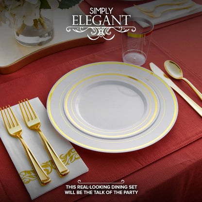 700 Piece Gold Dinnerware Party Set