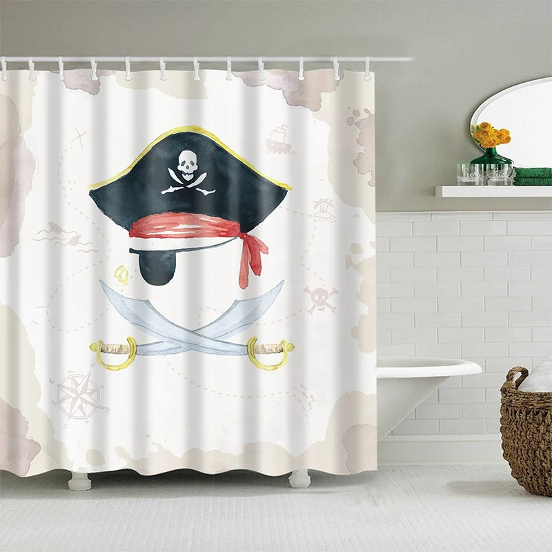 Alpaca Pattern Bath Curtain Waterproof Shower Curtains Polyester Cartoon Bath Screen Printed Curtain for Bathroom Home Decor
