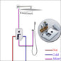 Wall Mount Rainfall Shower Faucet Set Chrome Concealed Bathroom Faucets System 16'' Head with Swivel Tub Spout Mixer Tap