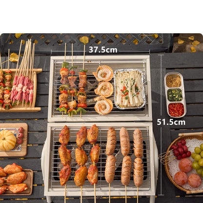 Outdoor Multifunctional Portable Barbeque Stove Camping BBQ Charcoal Grill with Dual Side Camping Supplies